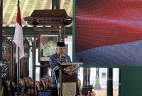 Kepala Dinas Pendidikan, Pemuda, dan Olahraga (Disdikpora) Wonosobo, Musofa, saat membuka kegiatan Implementasi Kongres Kebudayaan Jawa III tingkat Kabupaten Wonosobo di Pendopo Selatan.