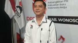 Ketua DPD PSI Wonosobo, Budiadi Gunawan yang akrab disapa Igun, dalam acara syukuran HUT PSI ke-11.
