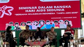 Seminar Peringatan Hari AIDS Sedunia (HAS) 2025 yang digelar di Pendopo Bupati, Selasa (2/12/2025).