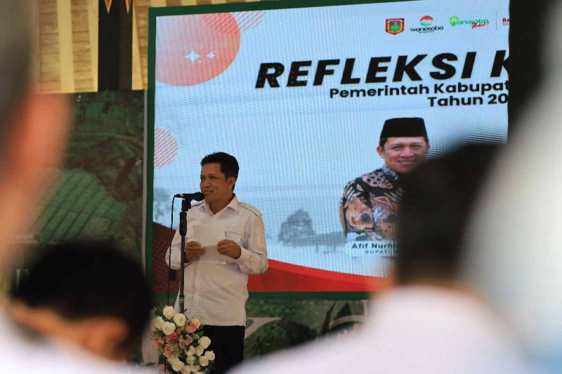 Bupati Wonosobo, Afif Nurhidayat dalam acara Refleksi Kinerja Pemerintah Daerah yang digelar di Pendopo Selatan, Rabu (31/12/2025).