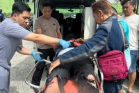 Seorang pekerja pengecatan tersengat listrik saat bekerja di gerai Alfamart Mlipak, Kabupaten Wonosobo. Peristiwa itu terjadi pada Sabtu (17/1/2026) siang.