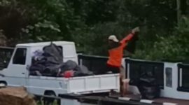 Tangkapan layar video pembuangan sampah di hulu Sungai Serayu.