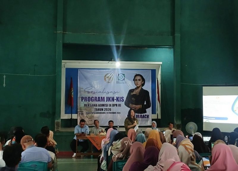 Sosialisasi JKN-KIS di Desa Timbang, Kecamatan Leksono, Sabtu (14/2/2026).
