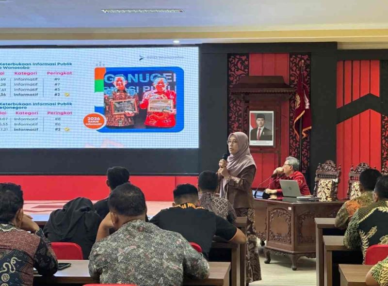 Rapat Koordinasi Pejabat Pengelola Informasi dan Dokumentasi (PPID) ke-1 Tahun 2026 yang digelar di Ruang Mangunkusumo Setda Wonosobo