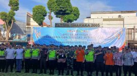 Apel gelar pasukan yang digelar di Mapolres Wonosobo, Kamis (12/3/2026).