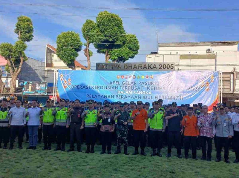 Apel gelar pasukan yang digelar di Mapolres Wonosobo, Kamis (12/3/2026).