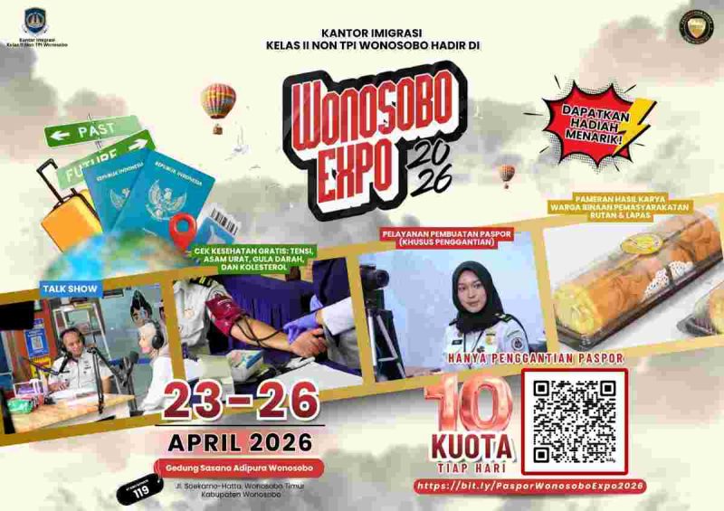 Flayer Imigrasi Wonosobo hadir di expo 2026.