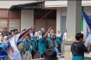 Aksi Mahasiswa Unsiq Wonosobo di depan rektorat.