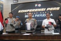 Polres Wonosobo menggelar pers rilis kasus begal payudara.