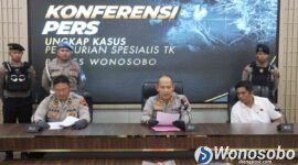 Polres Wonosobo menggelar pers rilis kasus pencurian.