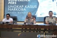 Pers rilis kasus peredaran tembakau sintetis di wilayah Wonosobo.