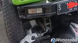 Mobil jeep wisata terlibat kecelakaan di wilayah Menjer, Garung, Wonosobo.