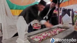 Dandim Letkol Inf Yoyok Suyitno memimpin langsung kegiatan tersebut di Makam KRT Selomanik Kaliwiro pada Jumat petang.