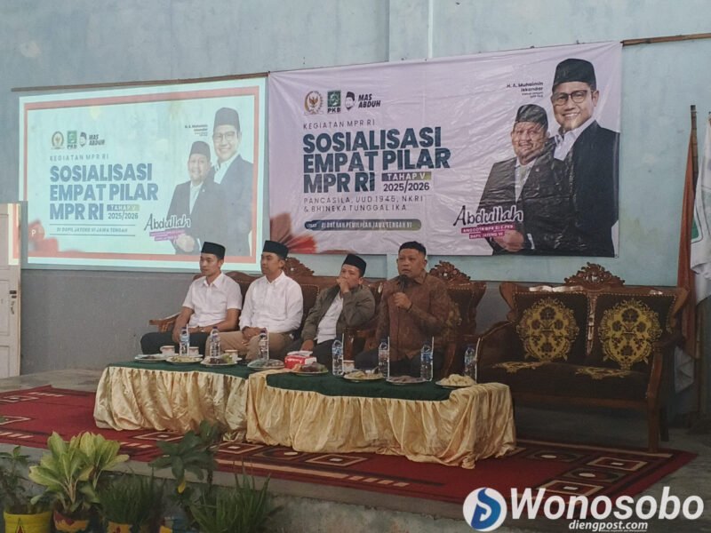 Anggotw DPR RI, Abdullah saat Sosialisasi Empat Pilar MPR RI di Desa Wonokromo, Kecamatan Mojotengah, Kabupaten Wonosobo, Sabtu (4/7/2026). 